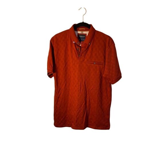 Denim & Flower Men’s Burnt Siena 100% Cotton Short Sleeve Textured Tee S/M - Picture 2 of 4